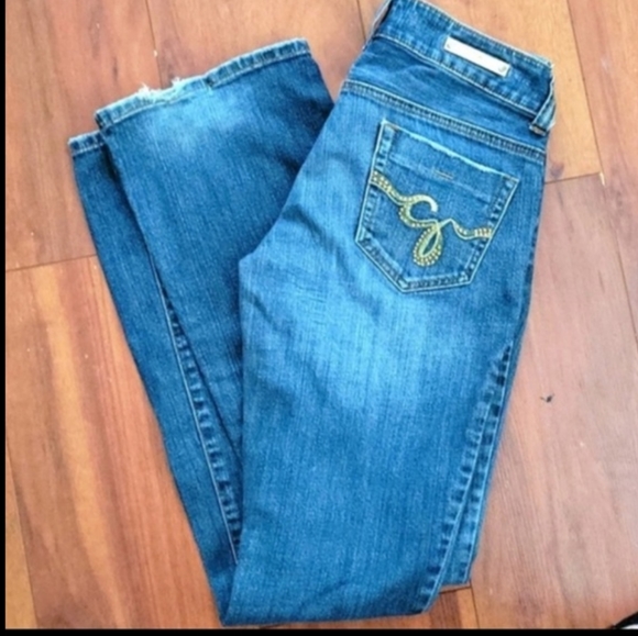Guess Crystal Embellished Distressed Bootcut Jeans - Picture 4 of 8